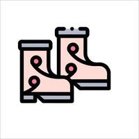 A pair of pink boots with a pink bow on the top vector