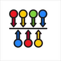 A diagram of arrows pointing to different directions vector