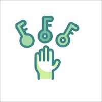 A hand with keys and a key icon vector
