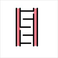 A ladder icon with a red line vector