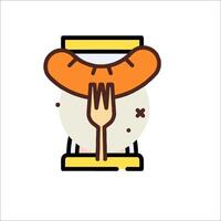 A sausage and fork icon on a white background vector
