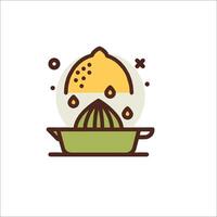 A lemon is being poured into a bowl vector
