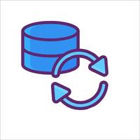 A blue and purple icon of a data file vector