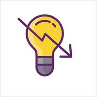 A light bulb with an arrow pointing up vector