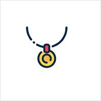 A necklace with a gold coin on it vector
