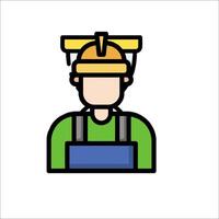 A man in a hard hat and overalls vector