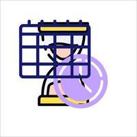 A clock with a timer and a calendar icon vector