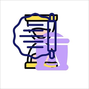 A clock with a paper in it and a jar vector