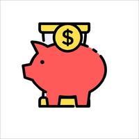 A piggy bank with a dollar sign on top vector