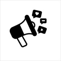 A megaphone with speech bubbles and hearts vector