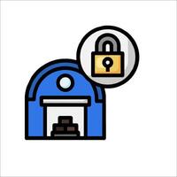 A blue lock with a padlock on it vector