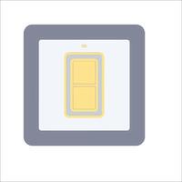 A square light switch with a yellow button vector