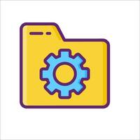 A folder with a gear wheel icon vector