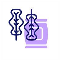 A purple and white icon of a can of beans vector