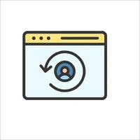 A web page with a person in the middle of it vector
