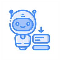A robot holding a book and a folder vector