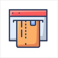 A computer with a paper clip icon vector