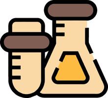 A laboratory flask and test tube vector