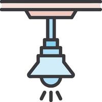 A light fixture with a light bulb on top vector