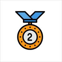 The medal with the number two on it vector