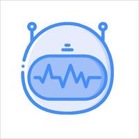 A robot with an heartbeat icon vector