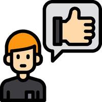 A man with a thumbs up sign and a speech bubble vector