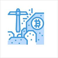 Bitcoin mining icon vector
