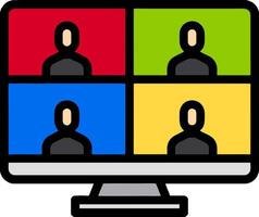 A computer screen with people on it vector