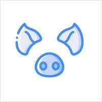 A pig's head with two ears and a nose vector