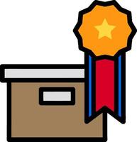 A box with a star and ribbon on it vector