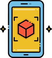 A smartphone with a cube on it vector