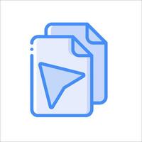 A blue folder with a triangle on it vector