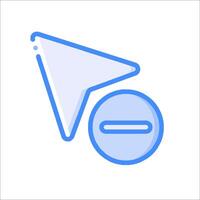 A blue and white icon with a circle and a triangle vector