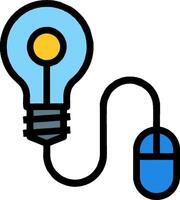 A light bulb and a mouse connected to a wire vector