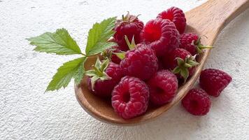 Fresh organic ripe raspberry video