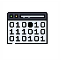 A computer with binary numbers on it vector