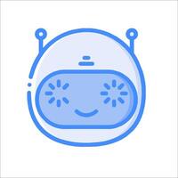 A robot head with a smiley face vector