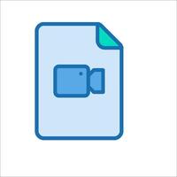 A blue file with a camera icon on it vector