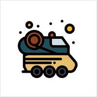 A cartoon vehicle with a rocket on top vector