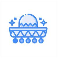 An illustration of a ufo with a hat on top vector