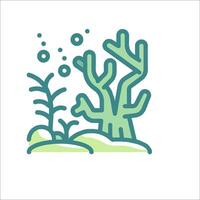 An illustration of a coral reef with bubbles vector