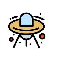 An illustration of a flying saucer vector