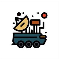 A cartoon image of a truck with a satellite on top vector