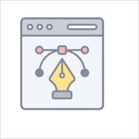 A pen and a pencil are on a computer screen vector