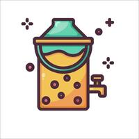A juice machine icon with a lid and a glass vector