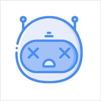 A robot with a sad face on it vector