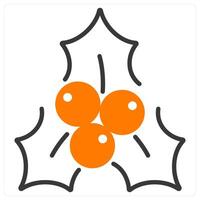 Holly and leaf icon concept vector