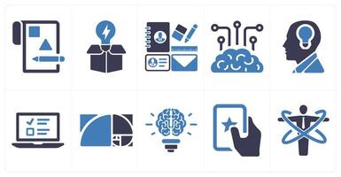 A set of 10 design and creativity icons as design layout, box, design kit vector