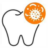 Tooth Bacteria and gems icon concept vector