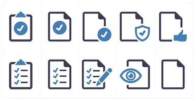 A set of 10 File icons as document, paper, horizontal document vector